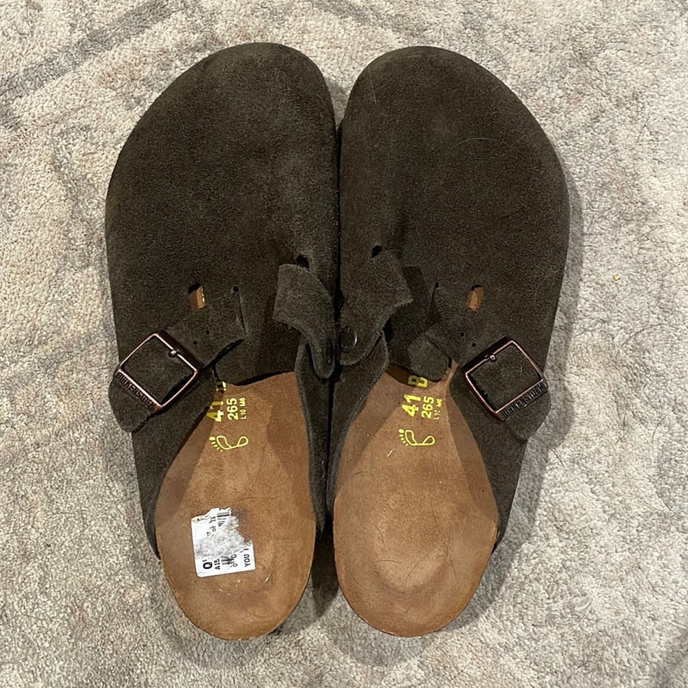 Birkenstock Mocha Suede Boston Clogs